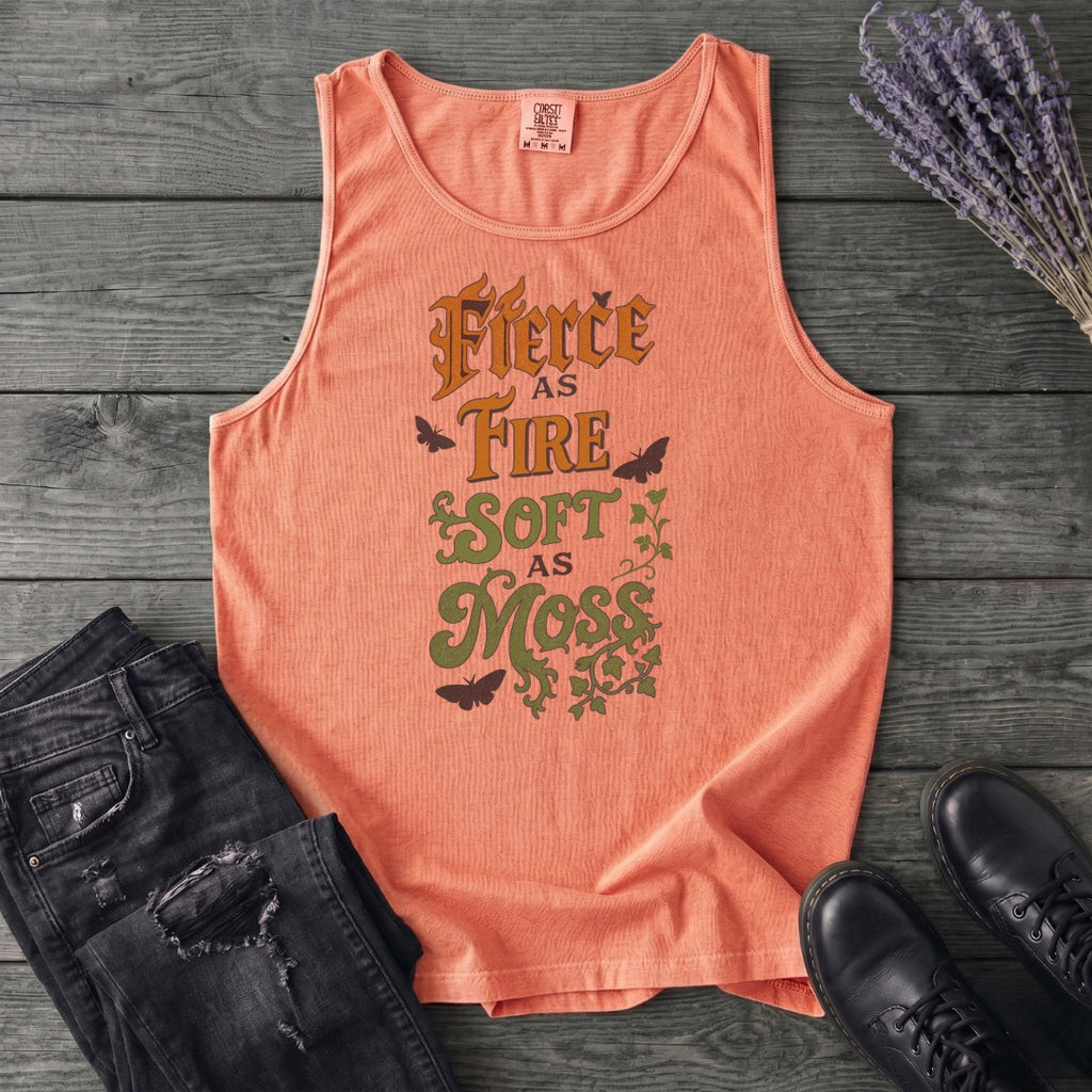 Fierce As Fire Soft As Moss Tank Top