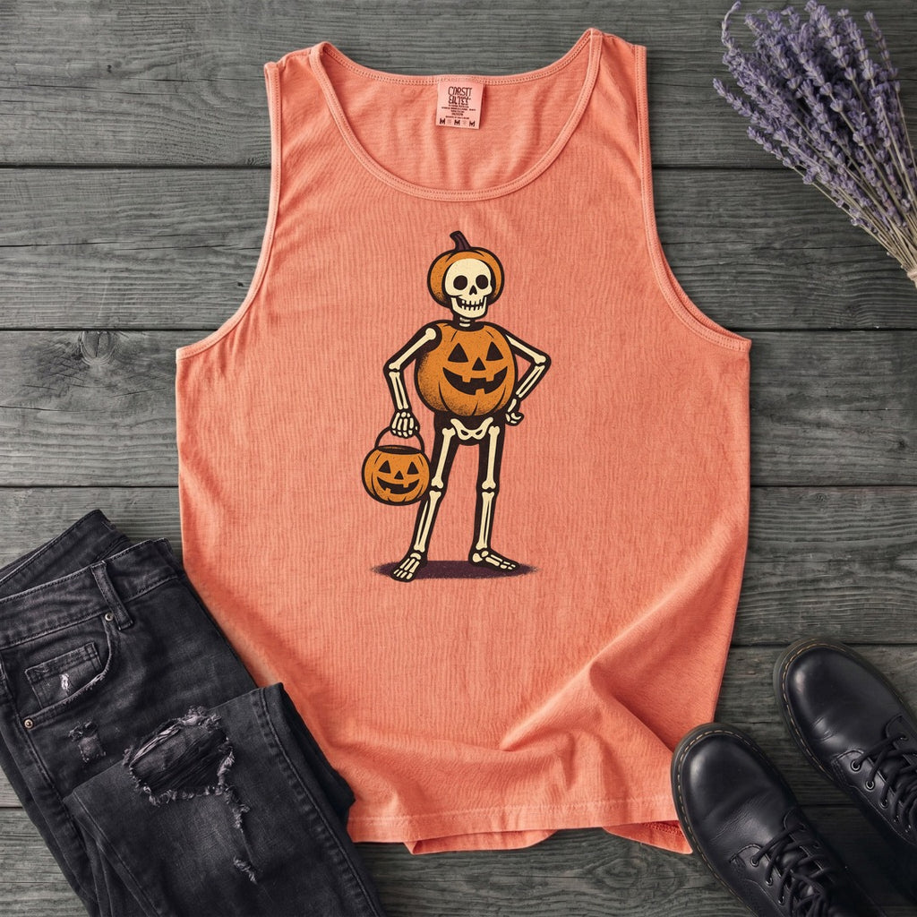 Skeleton Jack O Lantern Costume Tank Top