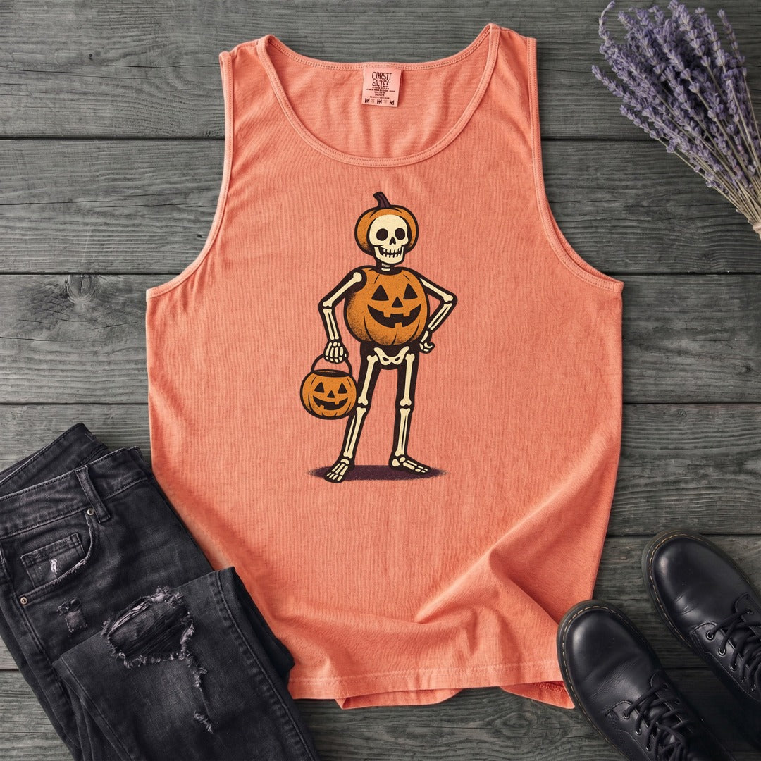 Skeleton Jack O Lantern Costume Tank Top