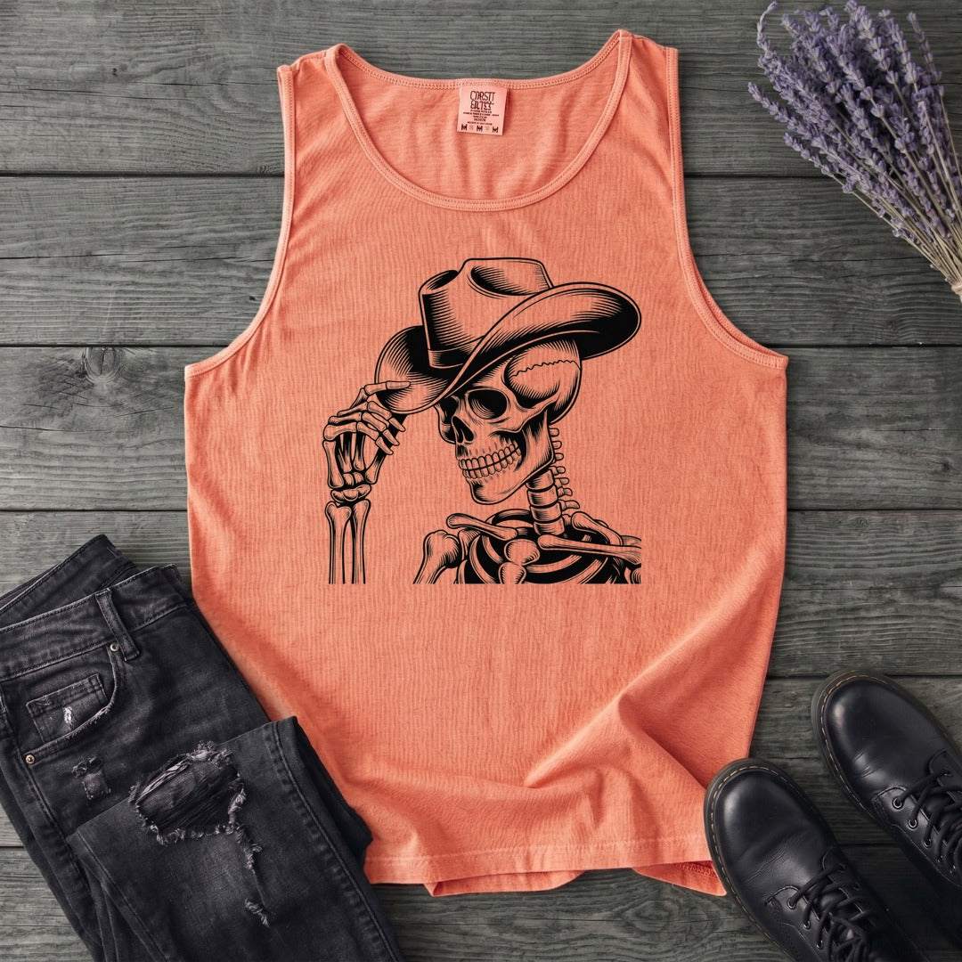 Cowboy Hat Skeleton Tank Top