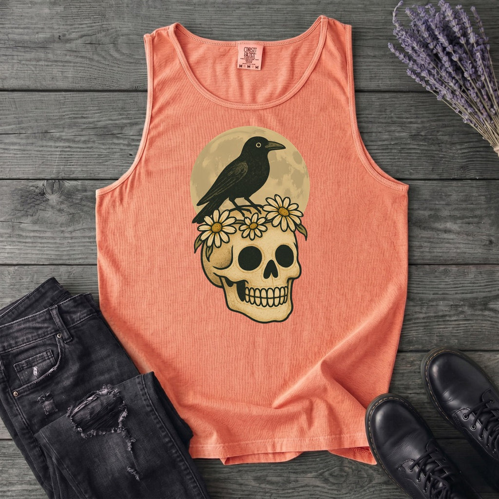 Crow On Skull Tank Top