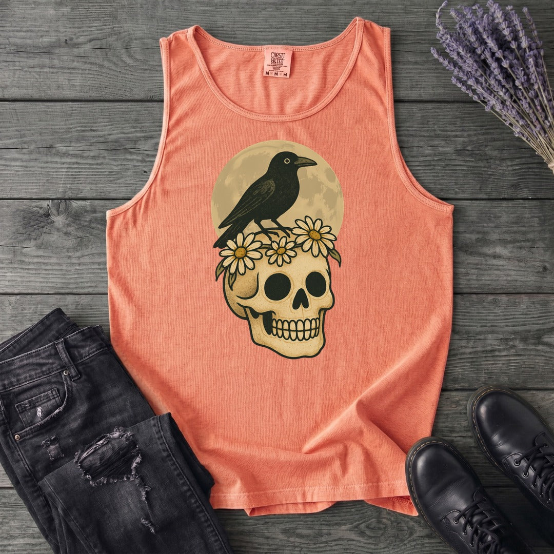 Crow On Skull Tank Top