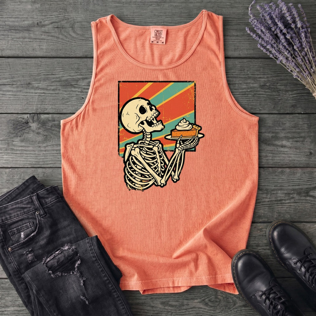 Skeleton Pumpkin Pie Grunge Tank Top