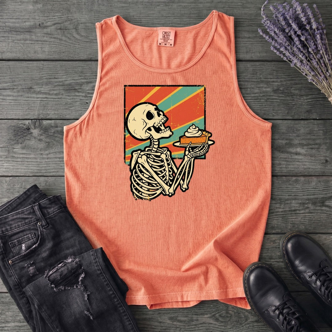 Skeleton Pumpkin Pie Grunge Tank Top