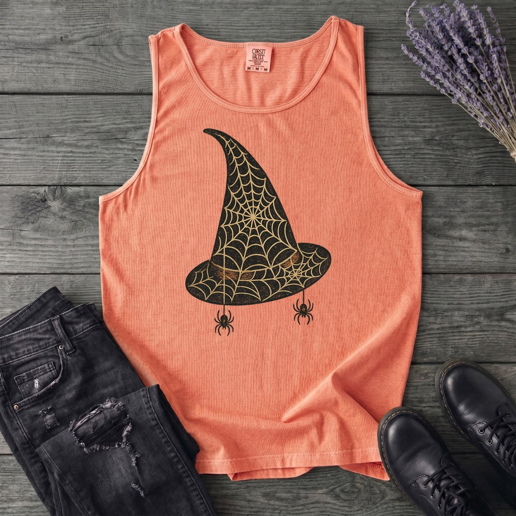 Spiderweb Witch Hat Tank Top
