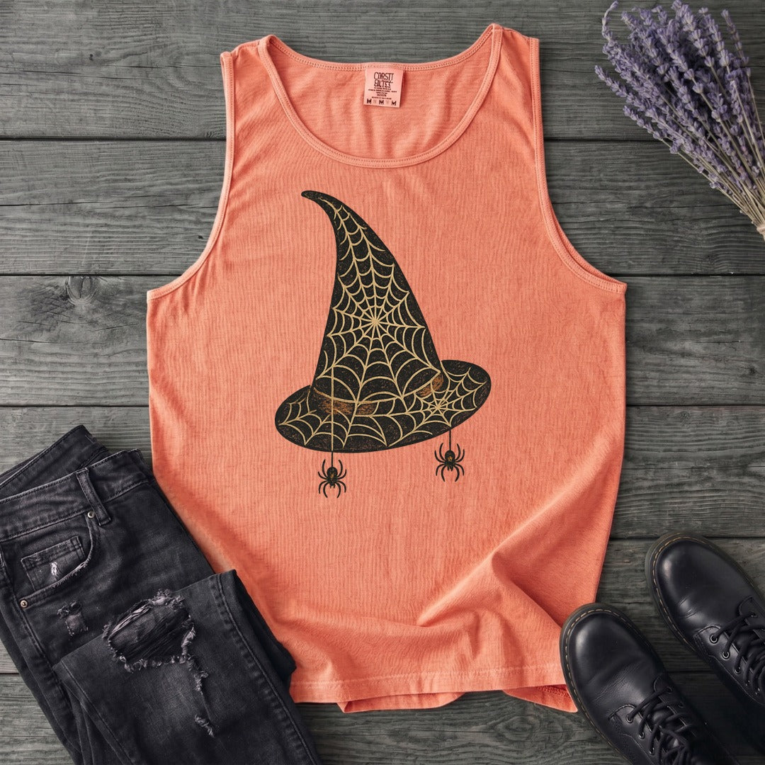 Spiderweb Witch Hat Tank Top