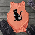 Retro Texture Black Cat Tank Top