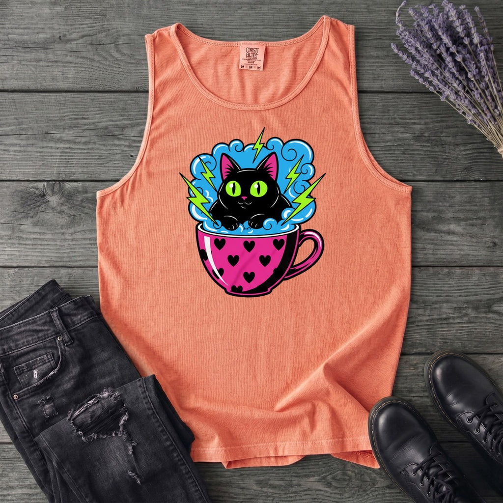 Cat Heart Mug Y2k 90s Tank Top