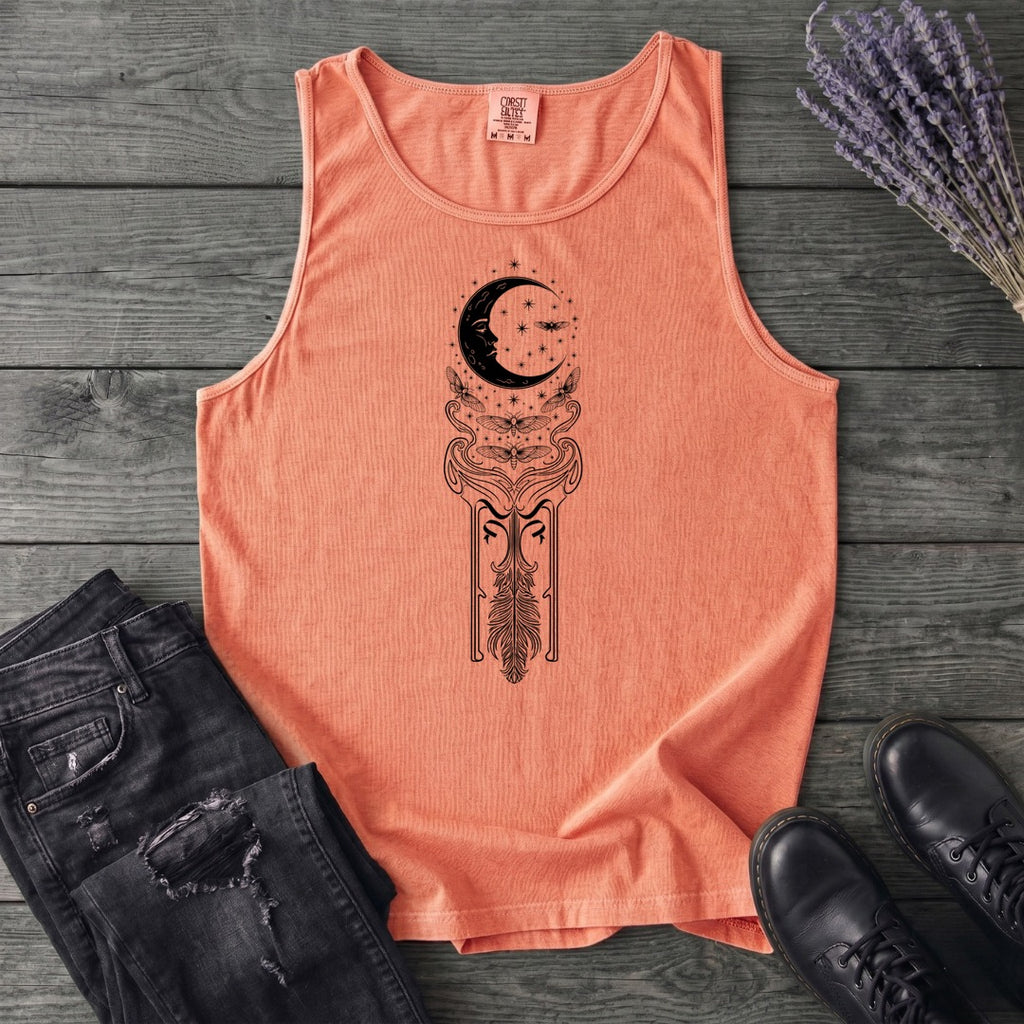 Art Nouveau Crescent Moths Tank Top
