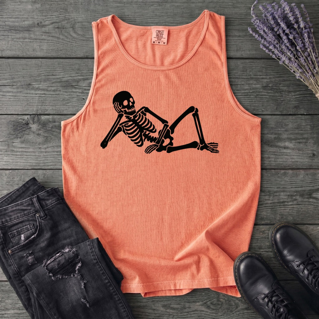 Lounging Skeleton Tank Top