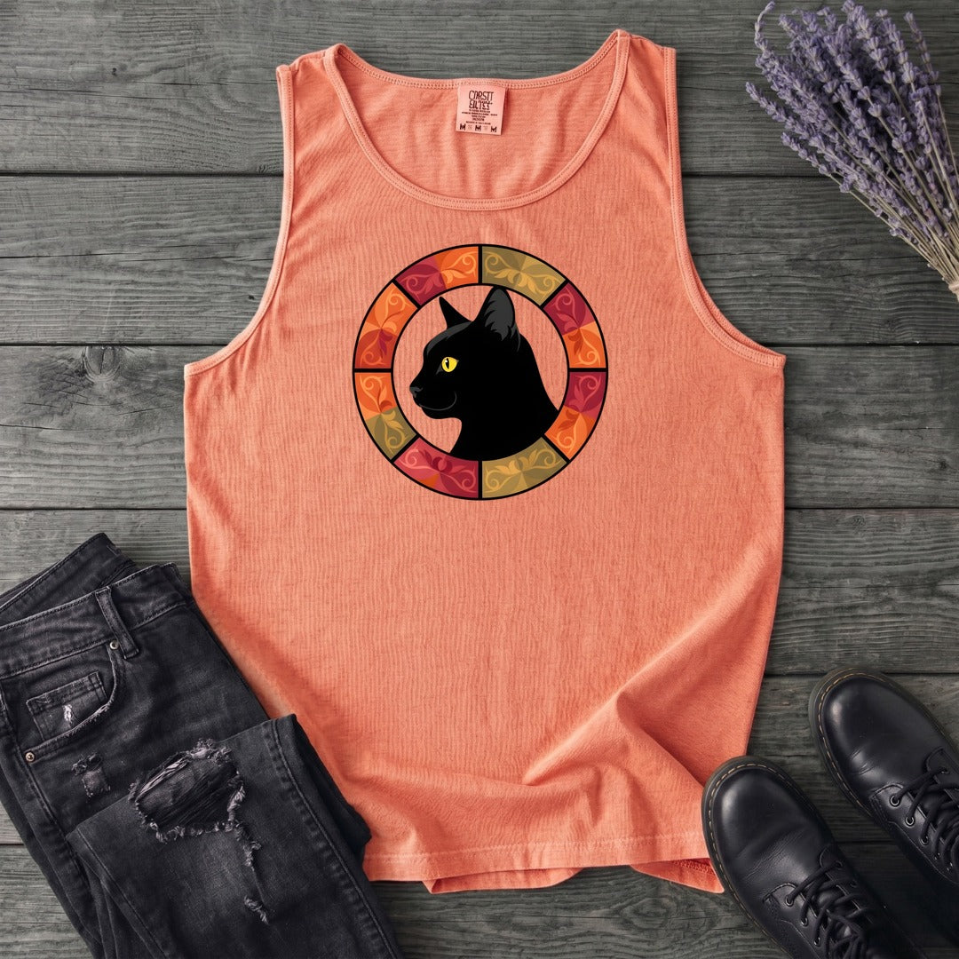 Black Cat Autumn Medallion Tank Top