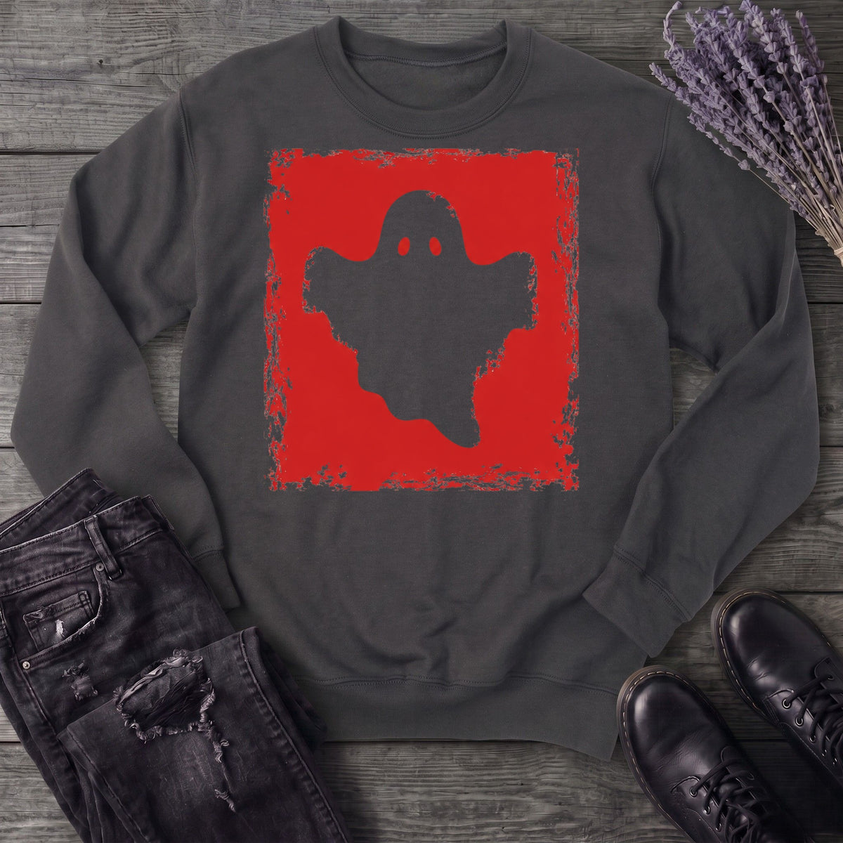 Grunge Stencil Ghost Sweatshirt