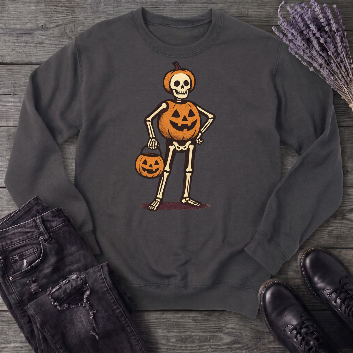 Skeleton Jack O Lantern Costume Sweatshirt