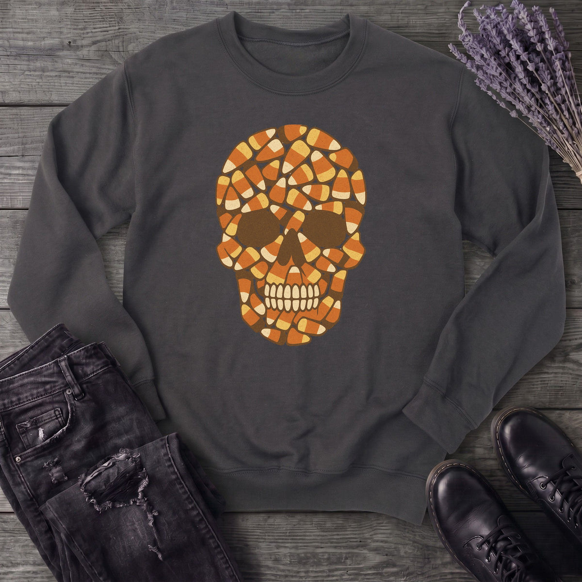 Candy Corn Skull Sweatshirt