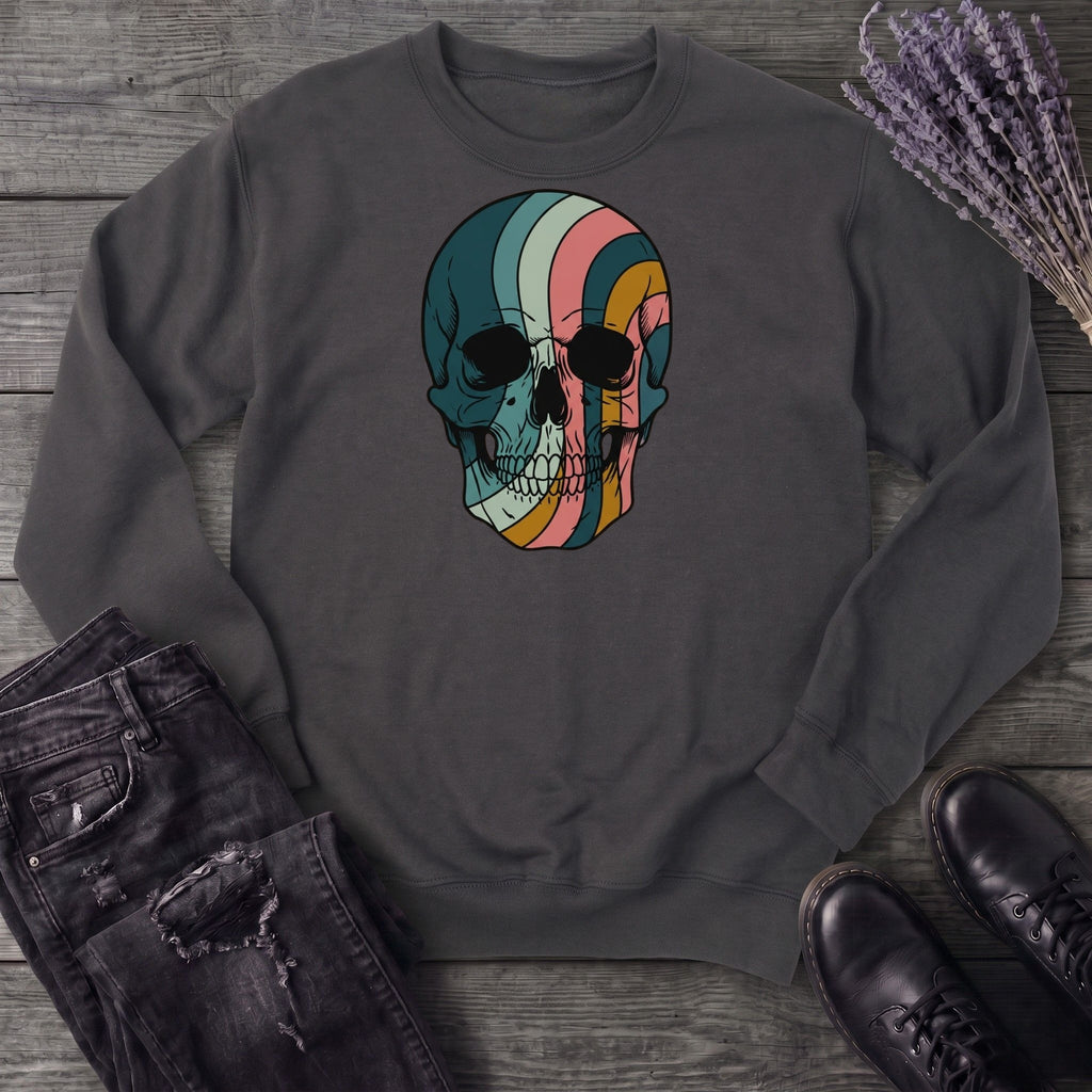 Psychedelic Striped Skull Sweatshirt