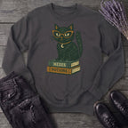 black cat glasses books Sweatshirt