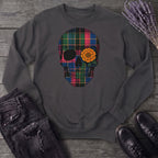 Bright Plaid Skull Sweatshirt