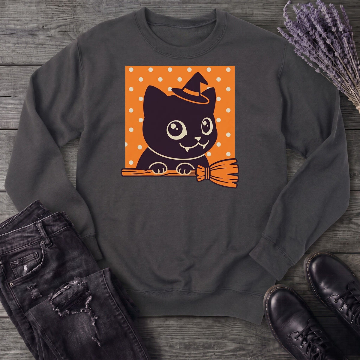 Broomstick Kitty Sweatshirt