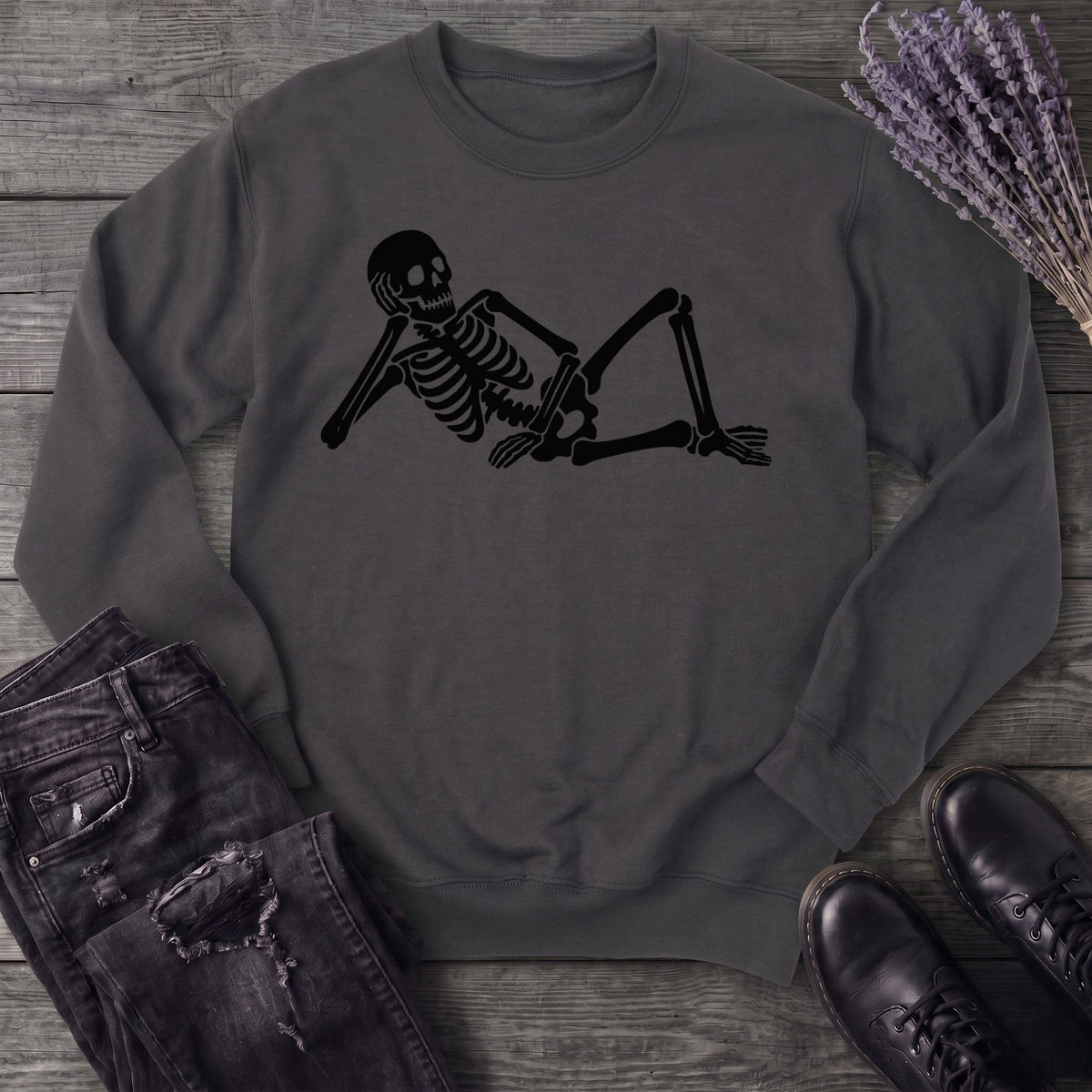 Lounging Skeleton Sweatshirt