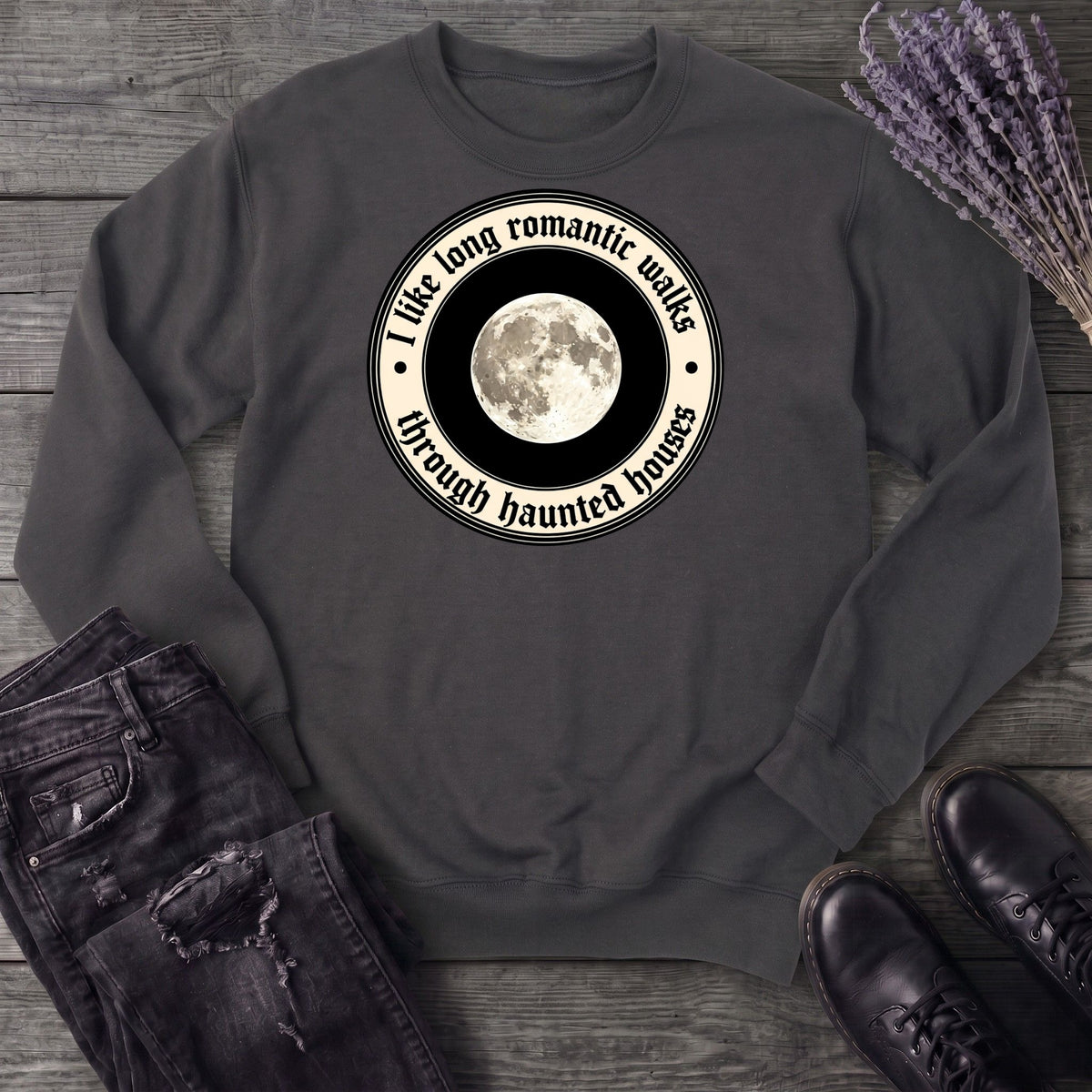 Long Romatic Walks Haunted House Sweatshirt