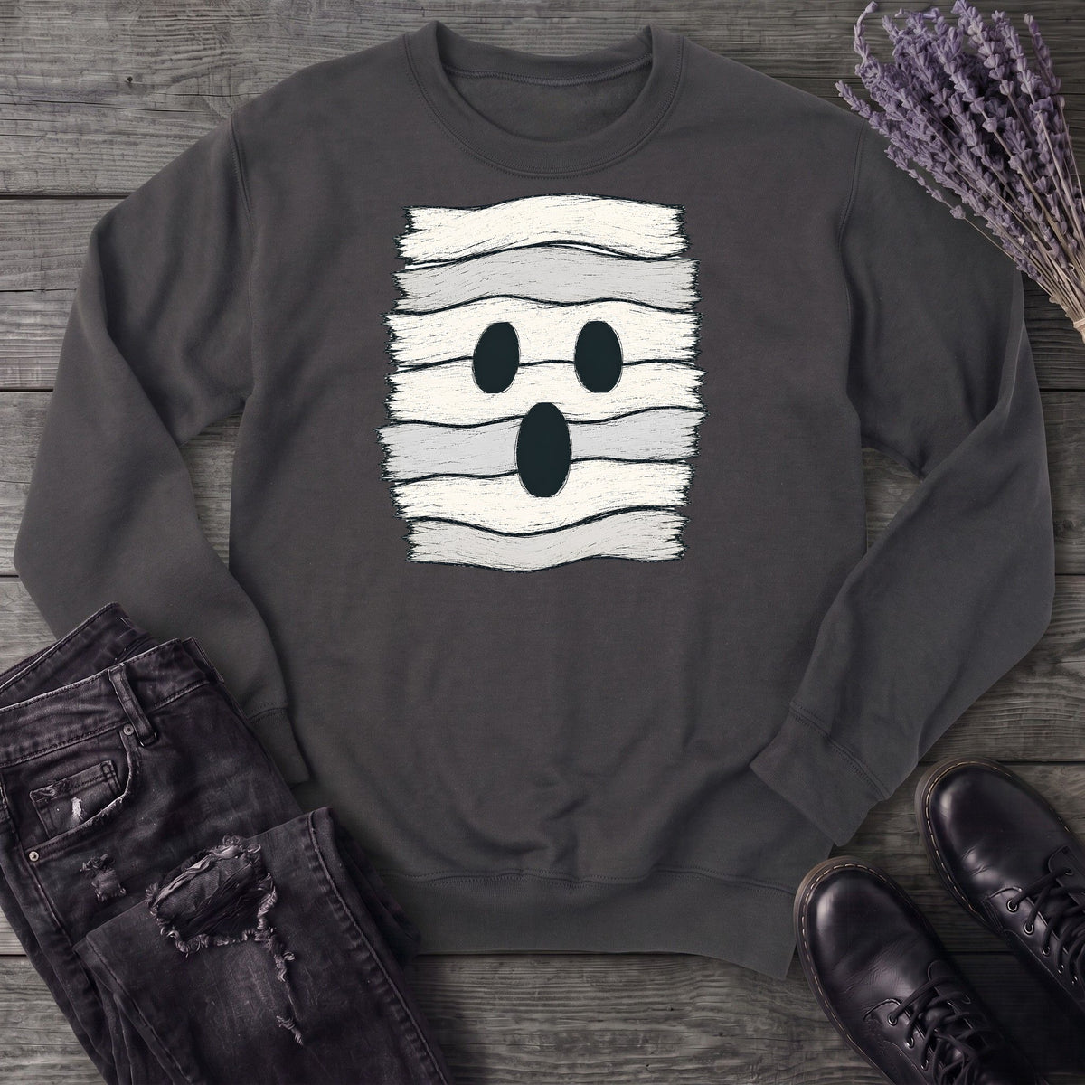 Fabric Strip Ghost Sweatshirt