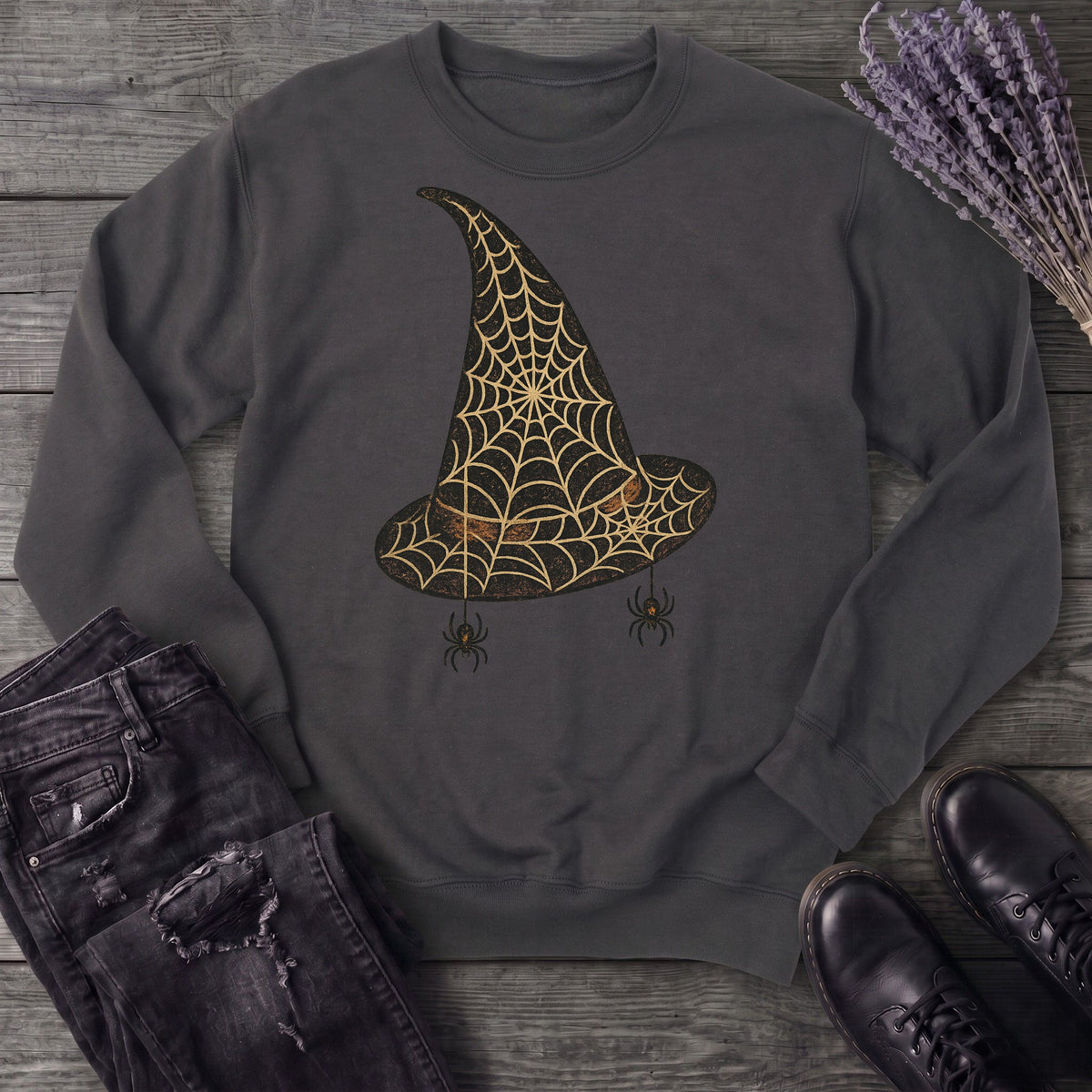 Spiderweb Witch Hat Sweatshirt