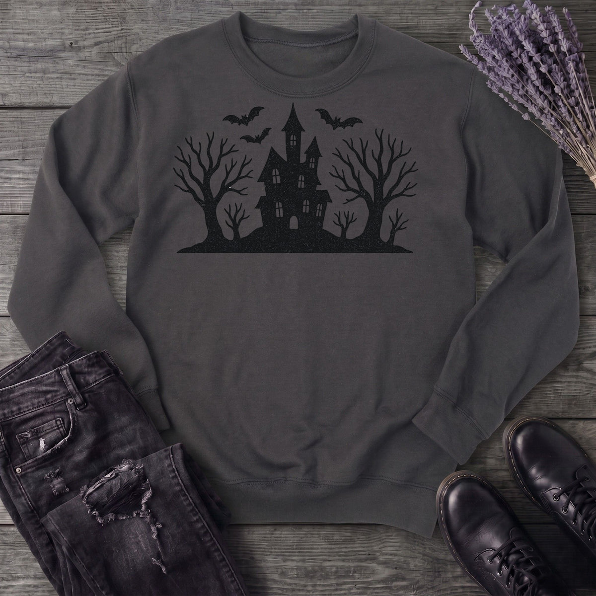 Haunted House Silhouette Sweatshirt