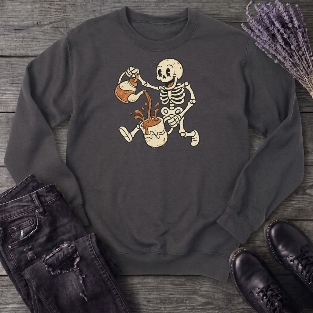 Coffee Skeleton Cartoon Sweatshirt