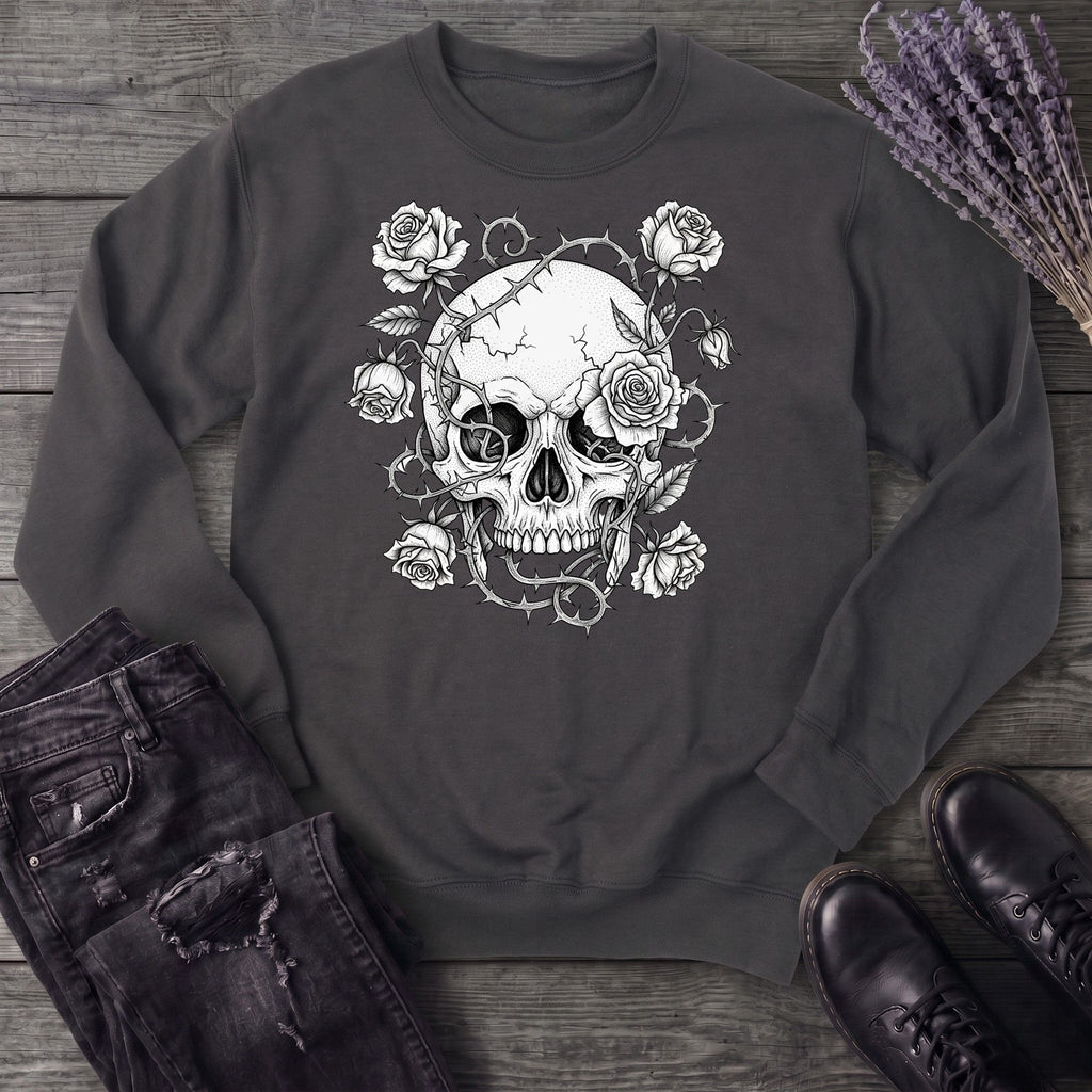 Macabre Floral Skull Sweatshirt