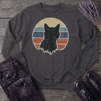 Cat Silhouette Sunset Grunge Sweatshirt