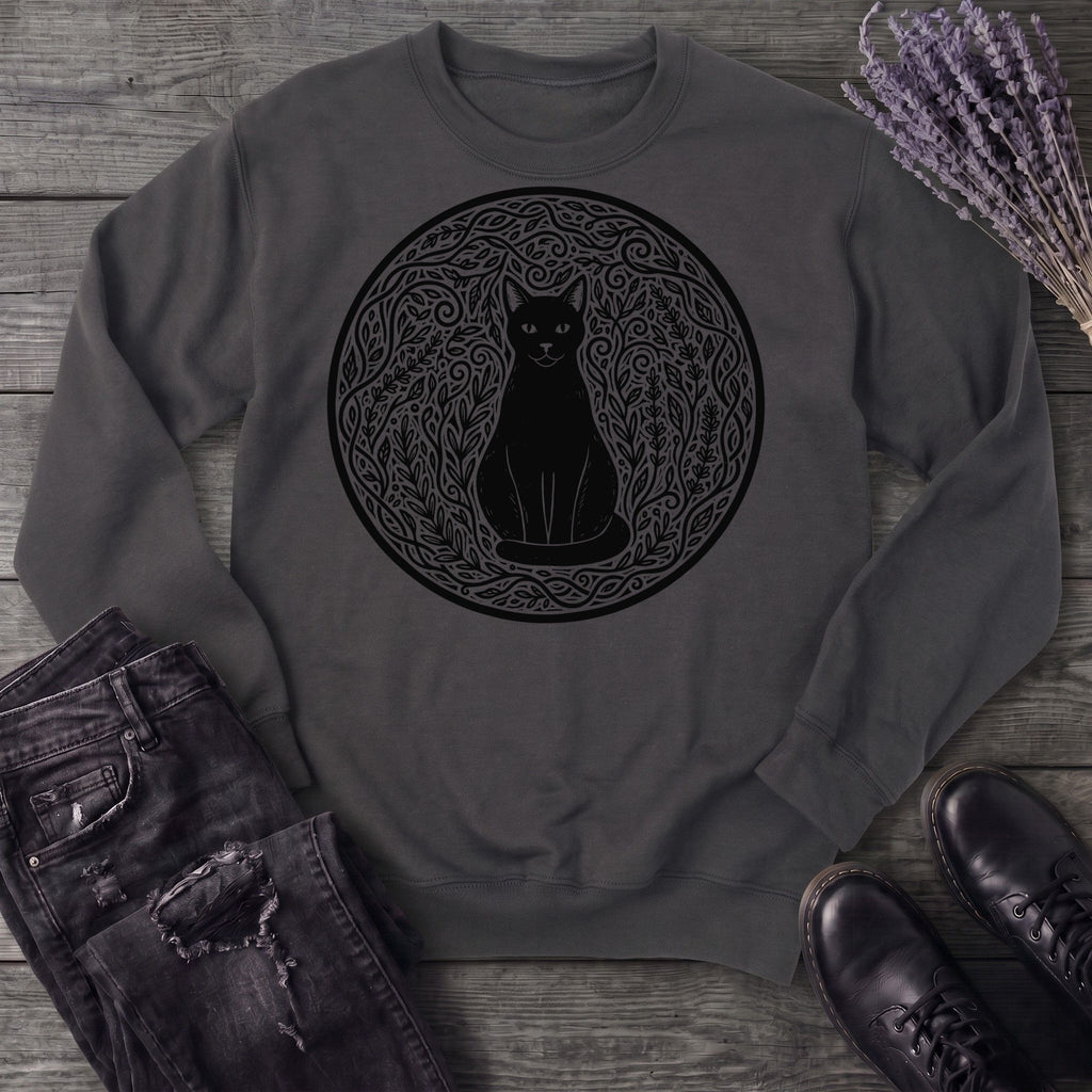 garden cat linocut Sweatshirt