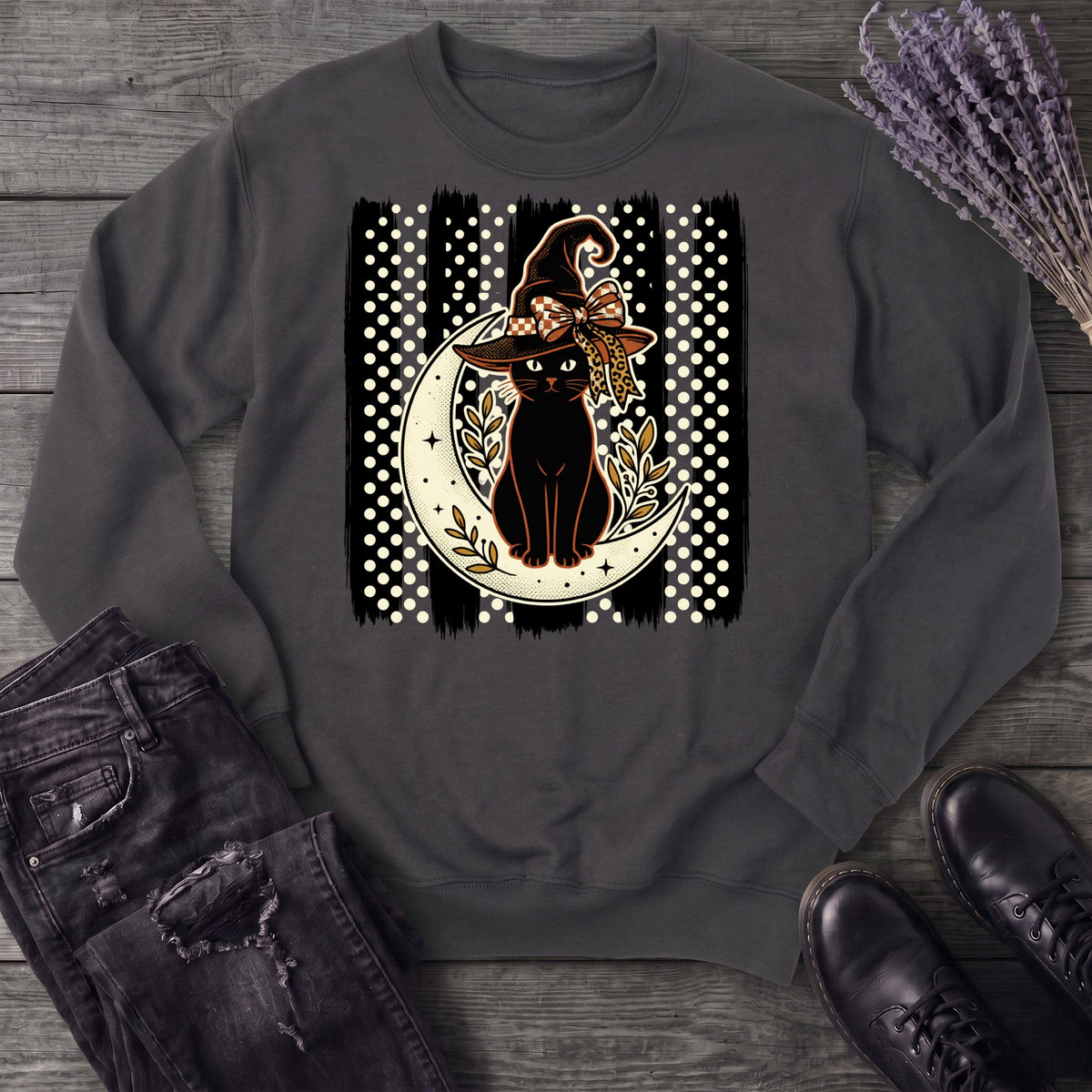 PolkaDot Witchy Cat Sweatshirt