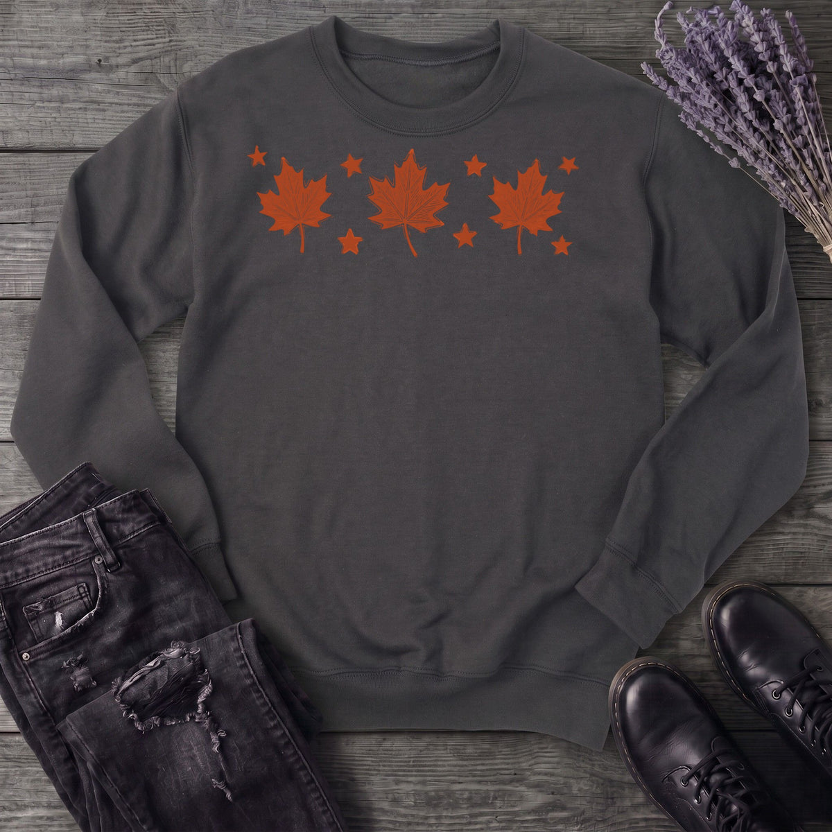 Autumn Leaves And Stars Sweatshirt