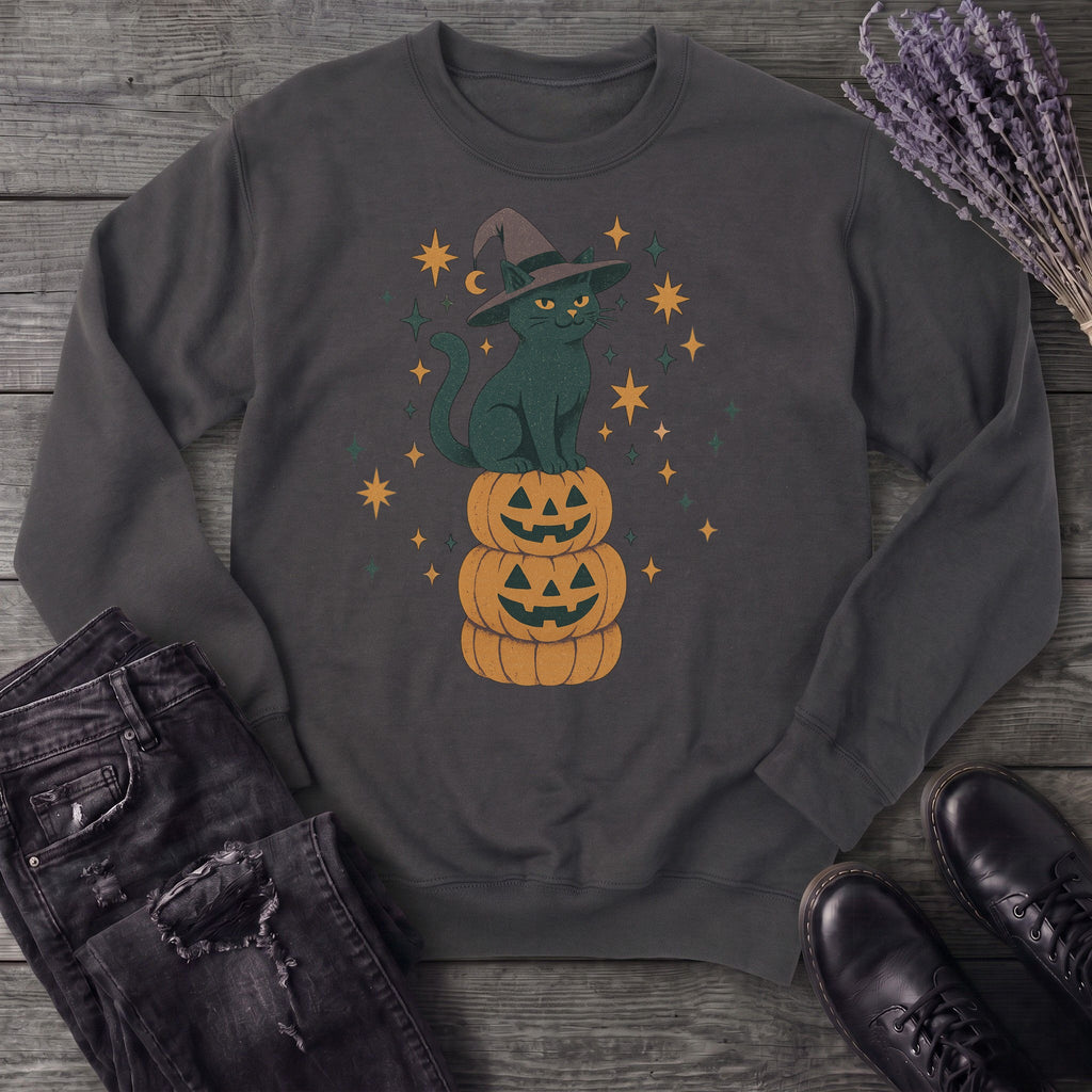 Stacked Cat and Pumpkins Sweatshirt