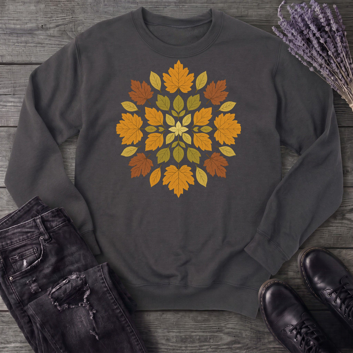 autumn leaves mandala Sweatshirt