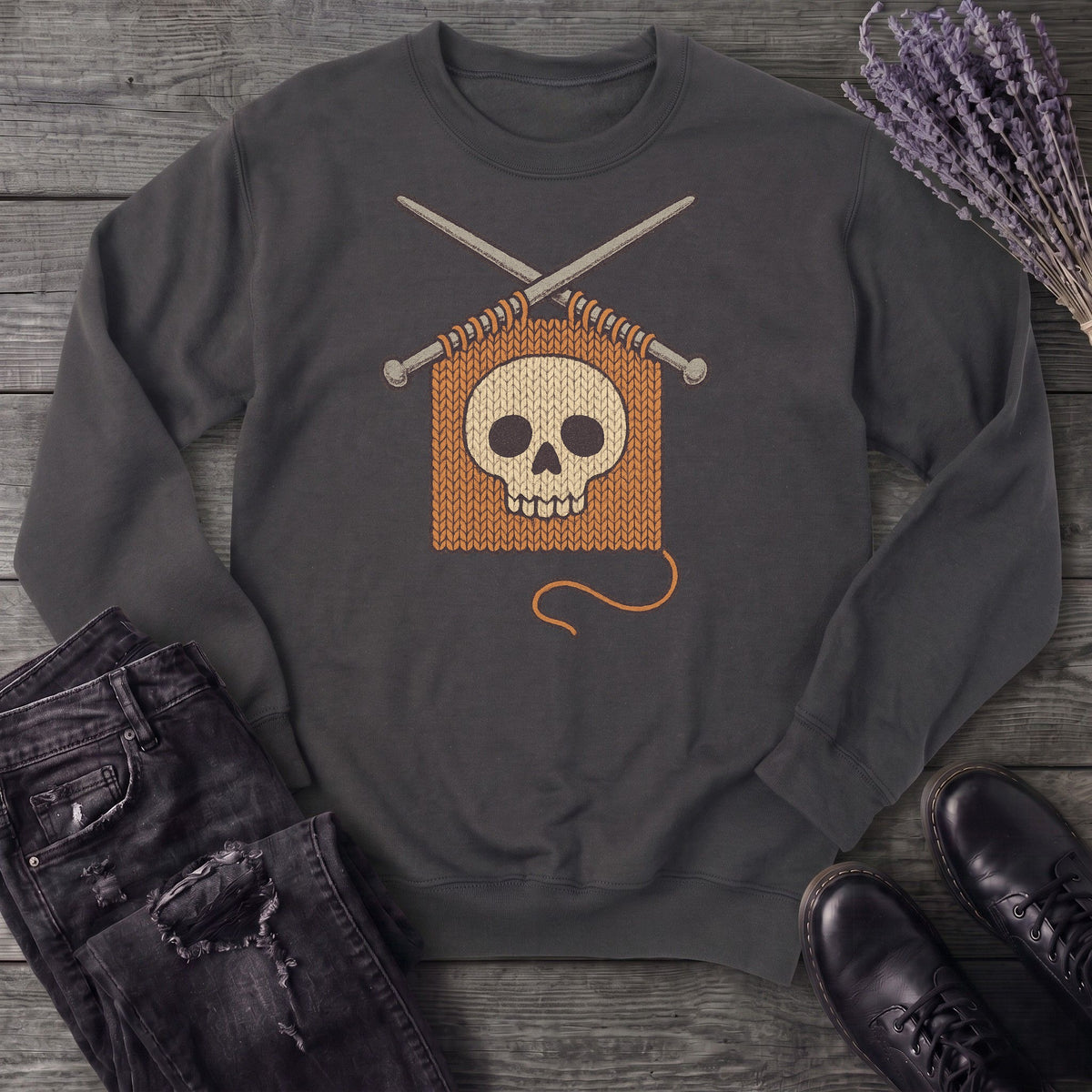 Knit Skull Sweatshirt