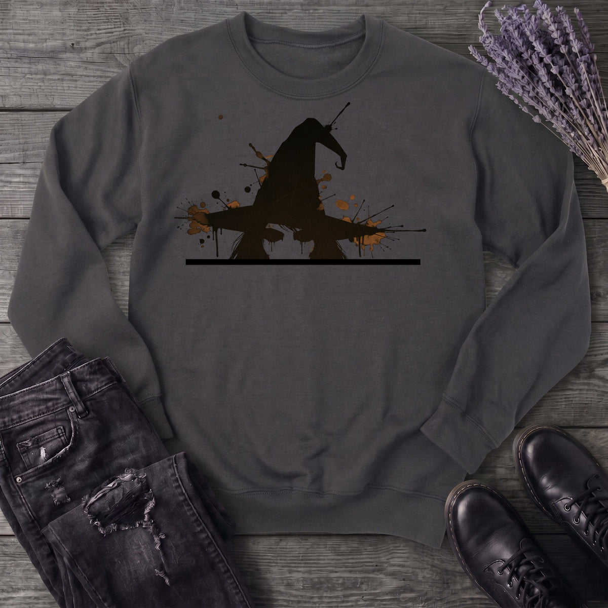 Ink Splatter Grunge Witch Sweatshirt
