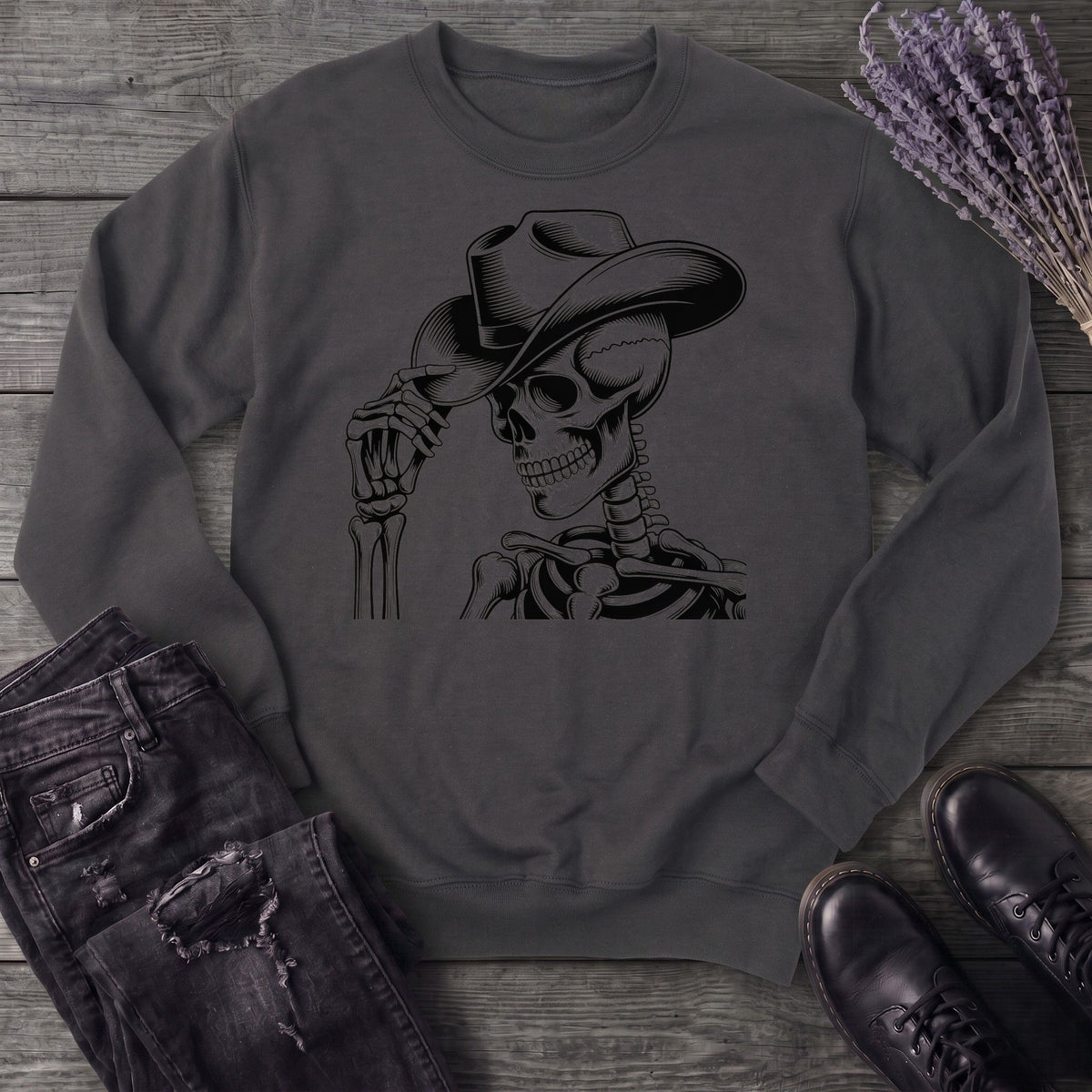 Cowboy Hat Skeleton Sweatshirt