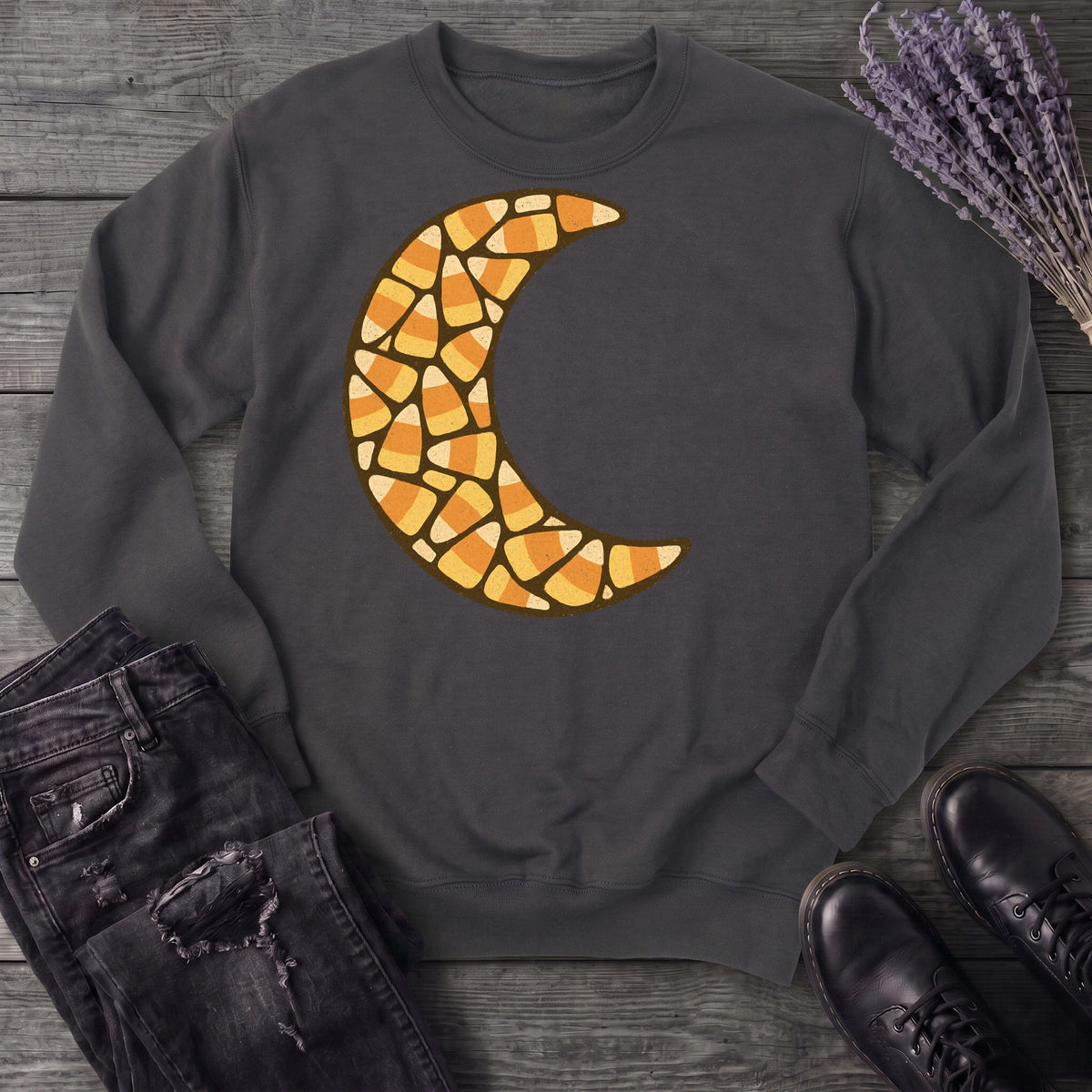 Candy Corn Crescent Moon Sweatshirt