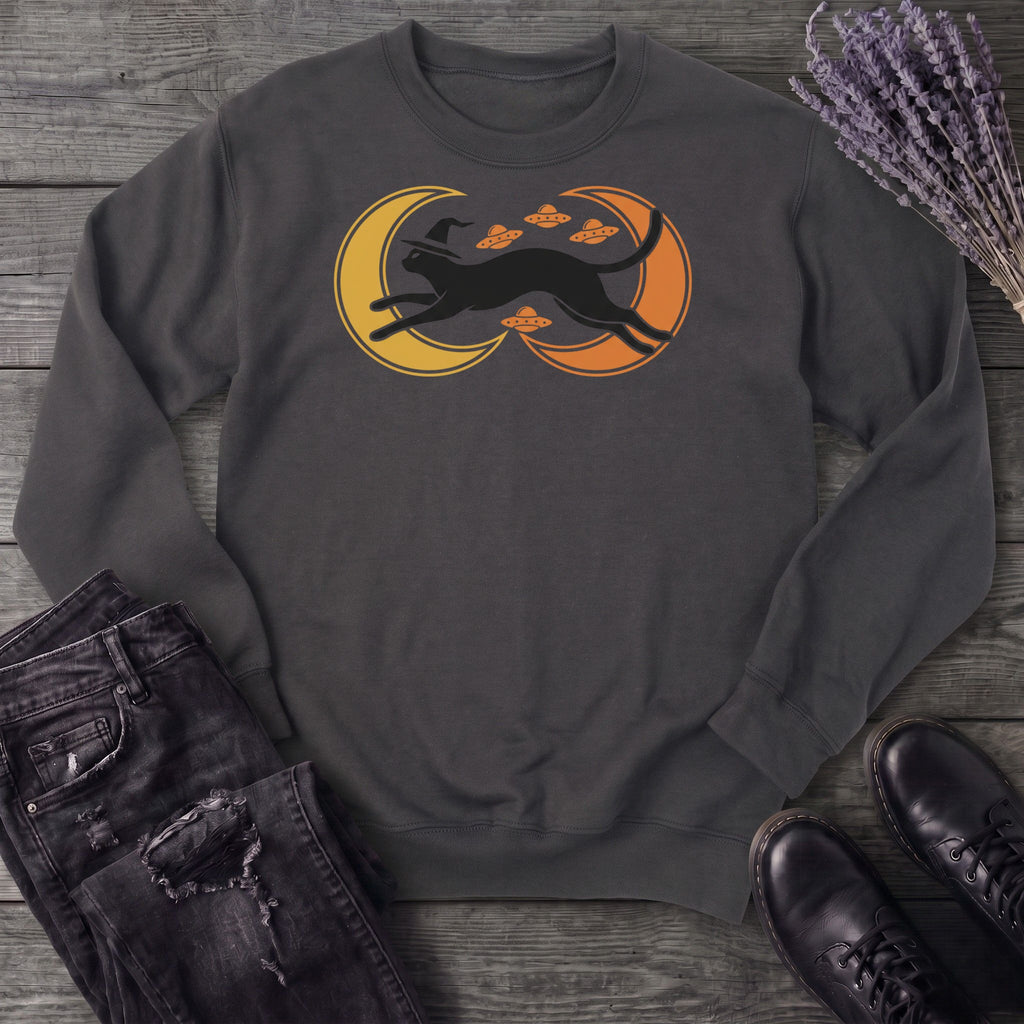 Witch Cat Celestial Ufo Sweatshirt
