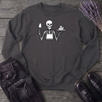 Skeleton Serving Pie Sweatshirt