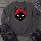 Black Cat Headband Sweatshirt