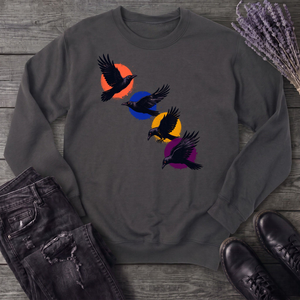 Crows In Flight Sweatshirt