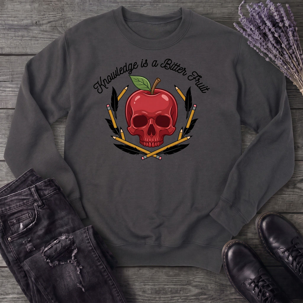 knowledge is a bitter fruit apple skull Sweatshirt