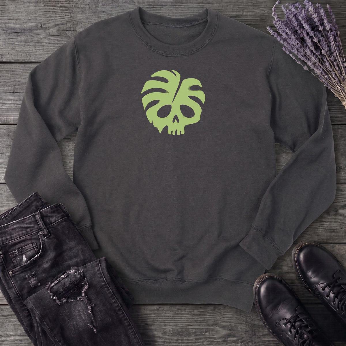 Monstera Skull Sweatshirt