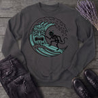 Surfing Cat Skeleton Sweatshirt