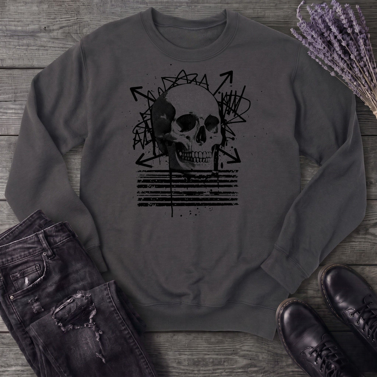 Grunge Skull Sweatshirt