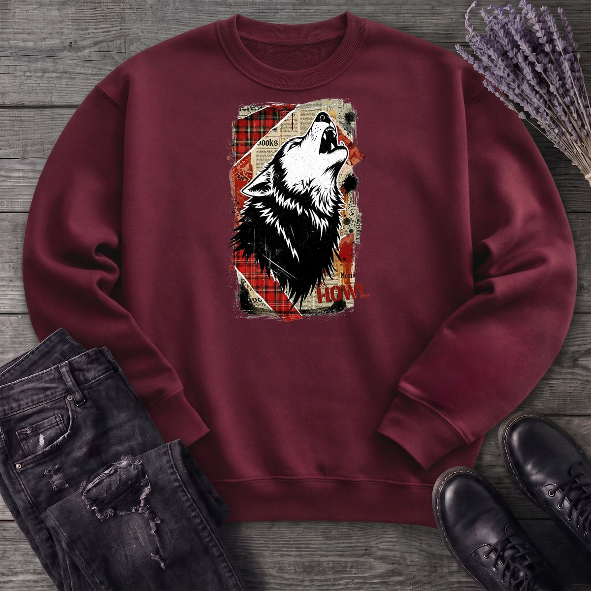 Grunge Howl Collage Sweatshirt