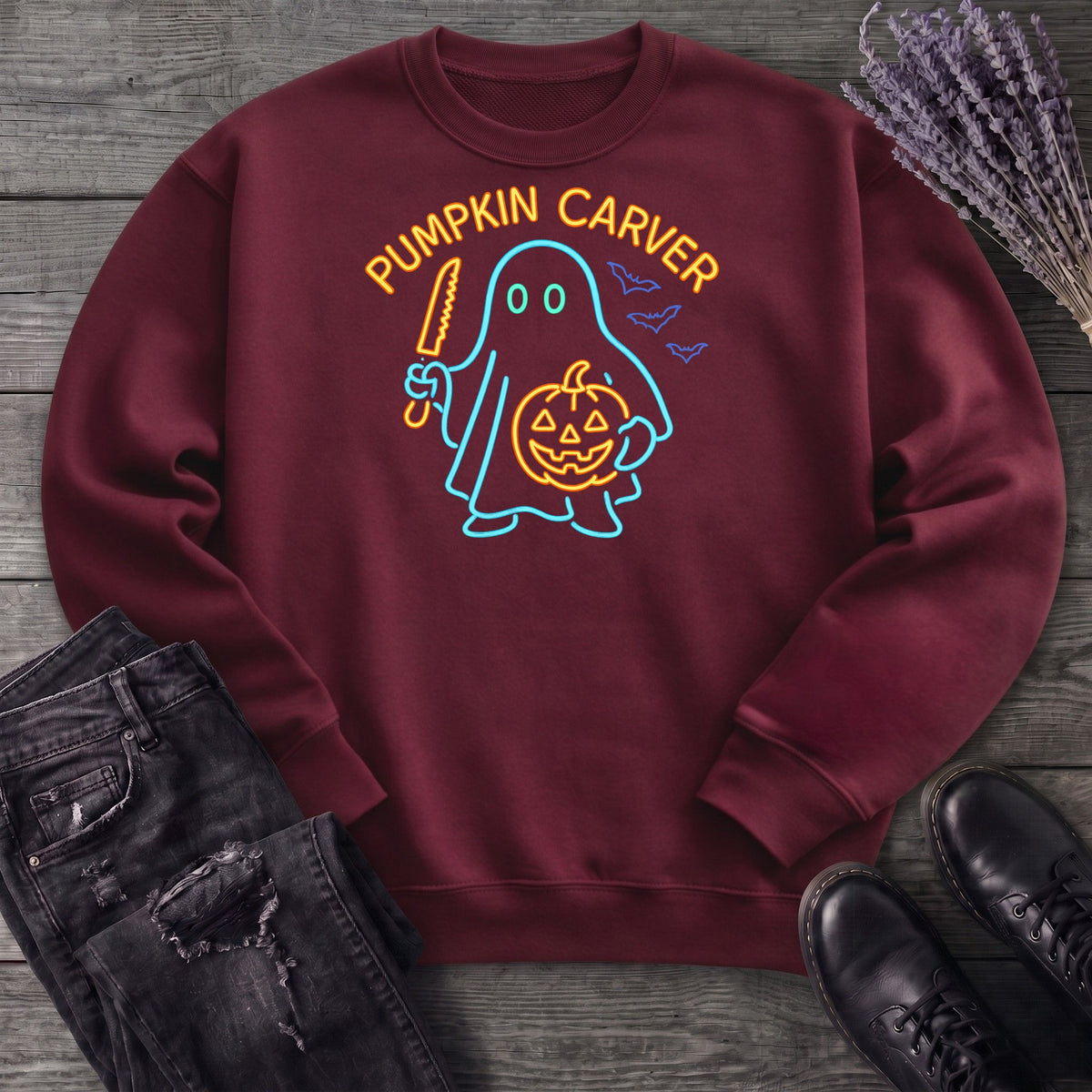 Neon Pumpkin Carver Sweatshirt