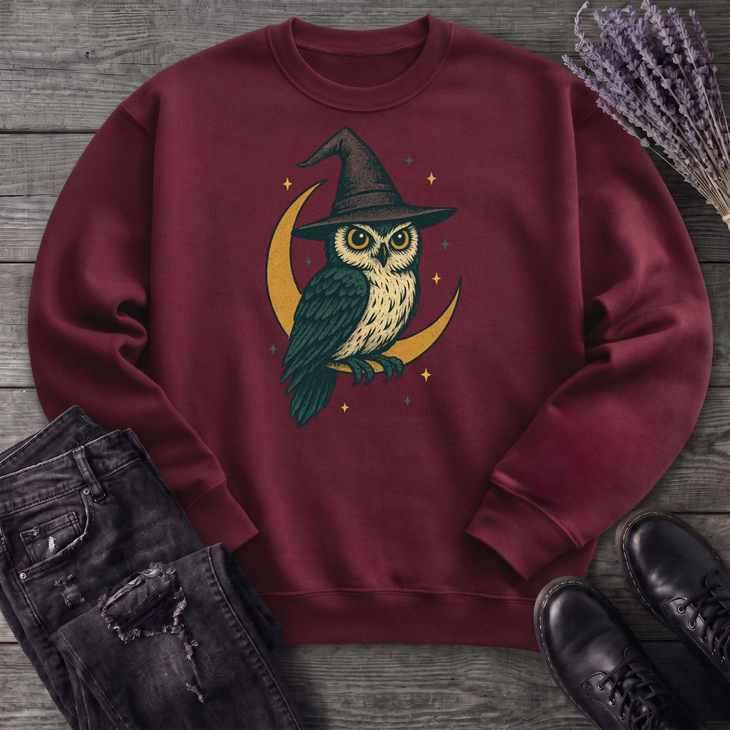 crescent moon witch owl Sweatshirt